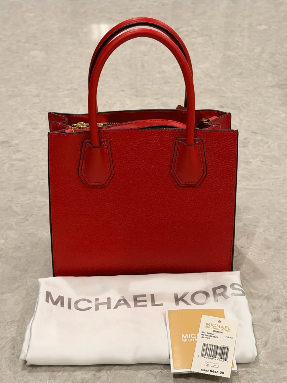 Michael Kors Mercer Medium Messenger Bag - Red/Flame